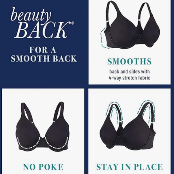 NWT Vanity Fair Beauty Back Underwire Bra Size 38C / 38 C - Picture 3 of 16